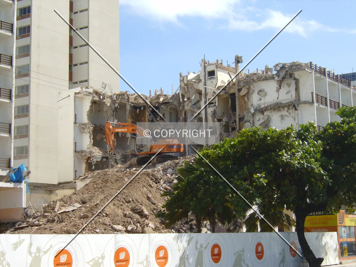 Advanced demolition work on what was once the building's south wall