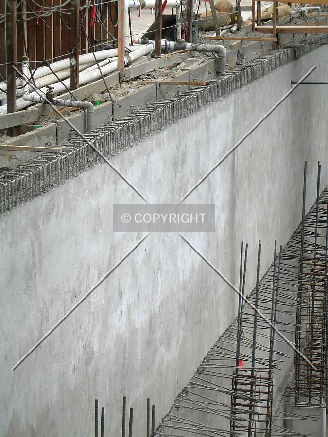 North wall, below-grade