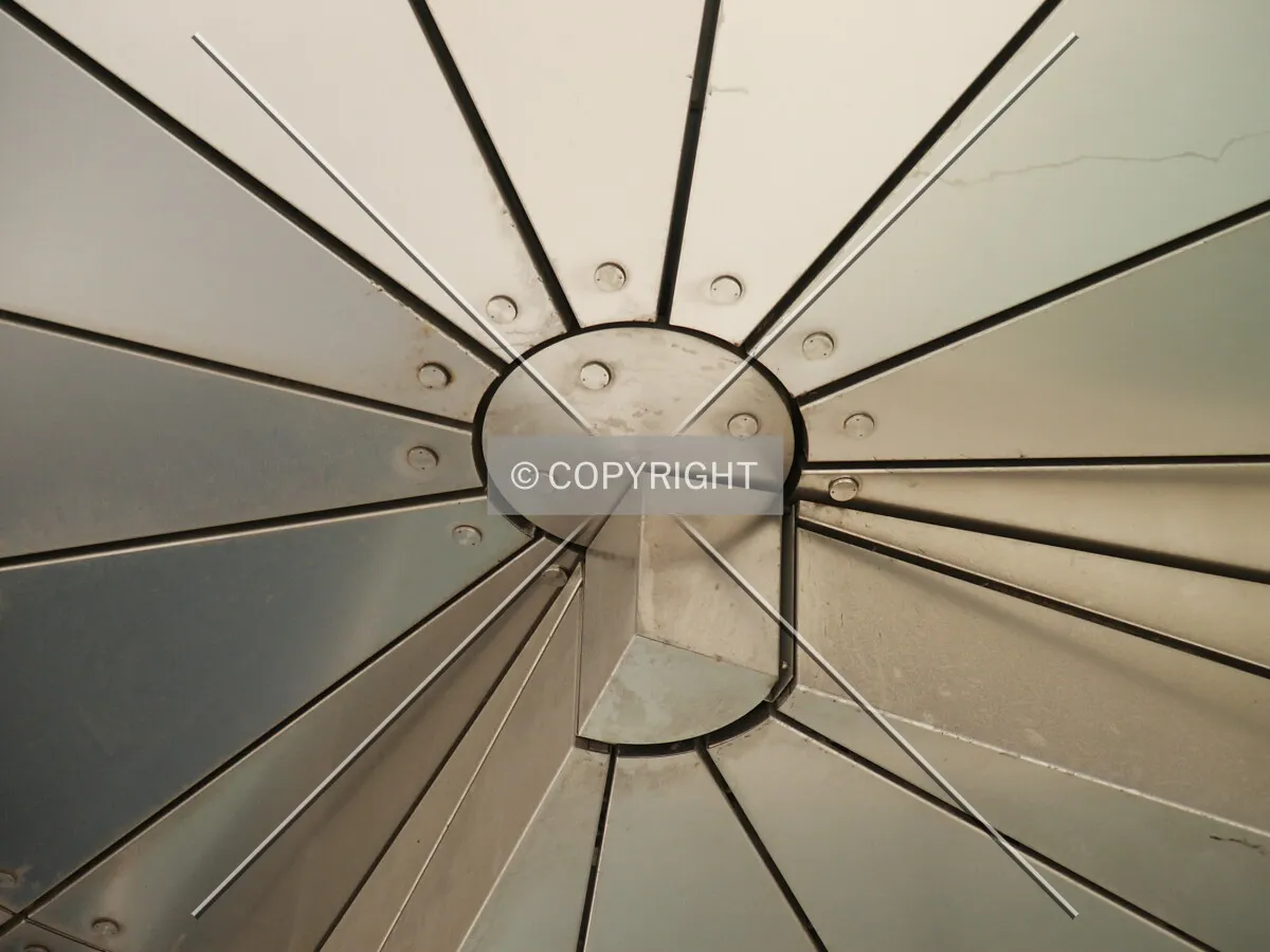Close-up of the underside of the entrance canopy