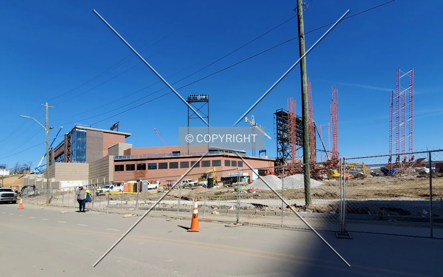 Southeast view during construction; January 18, 2021