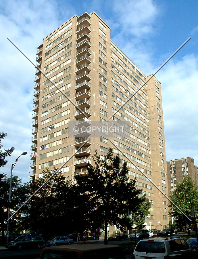 View from the southeast across Montgomery Street