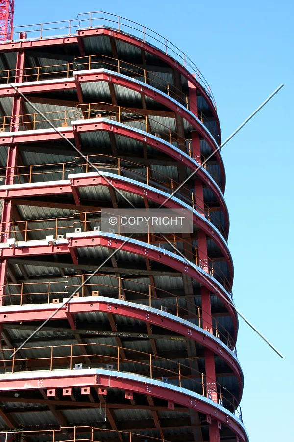 Looking up at the construction progress