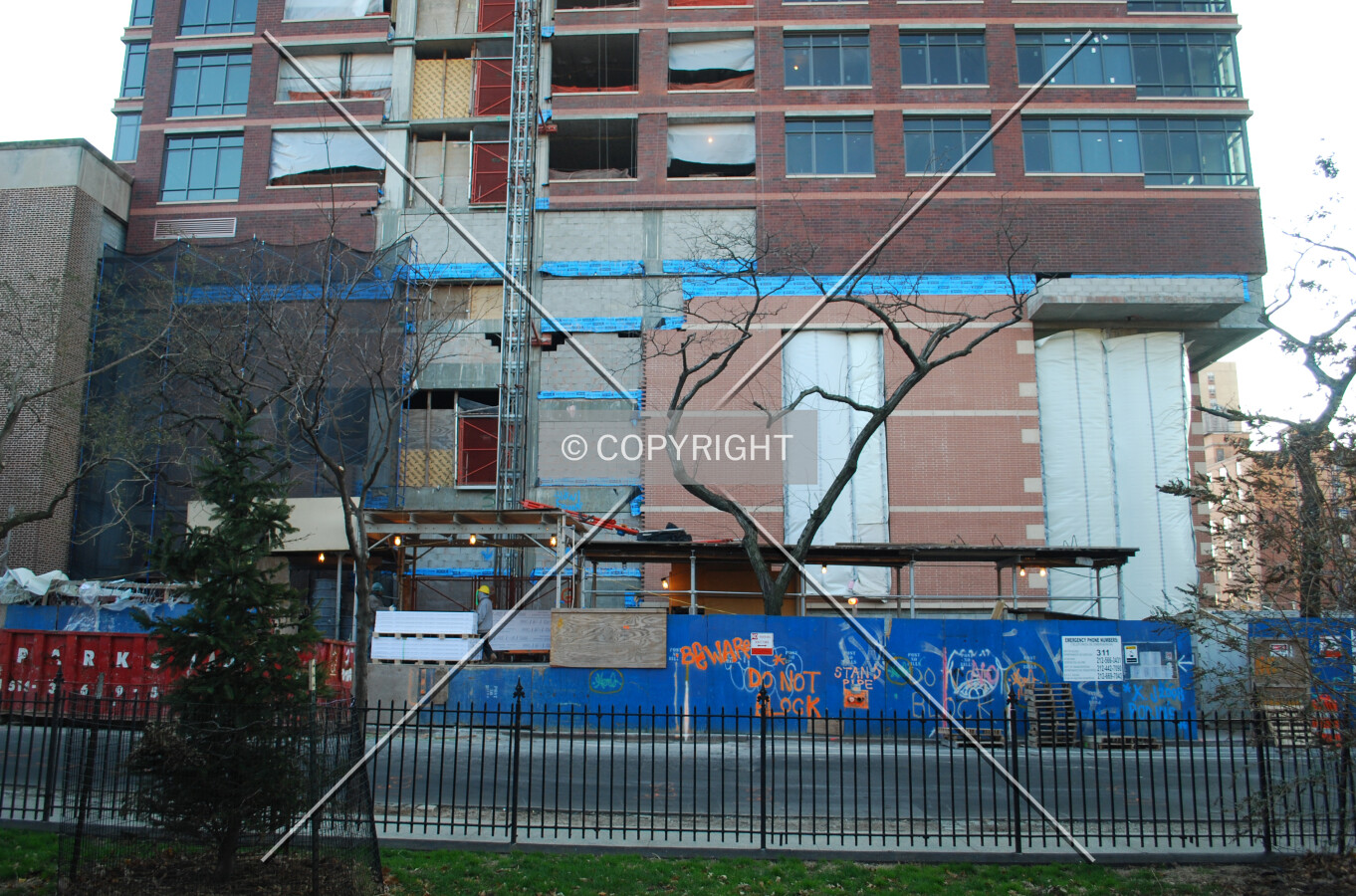 Base along East 120th Street