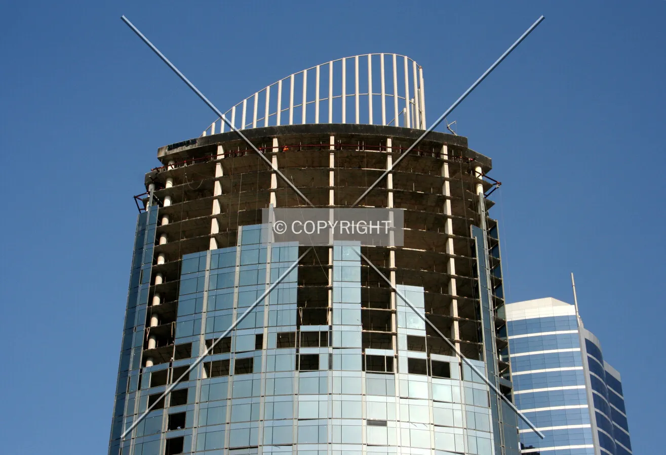 View of the facade progress
