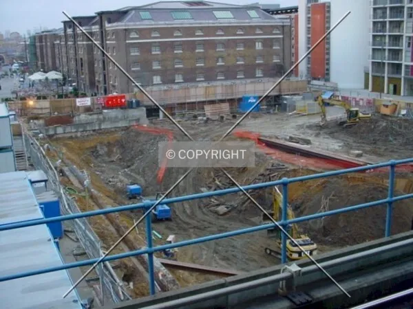 View of the site from the DLR station