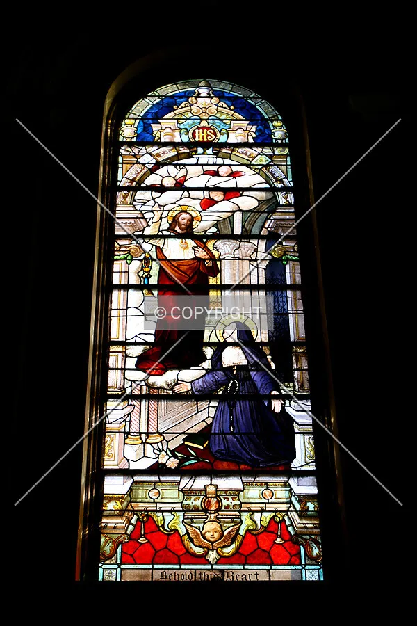 Stained glass window from inside