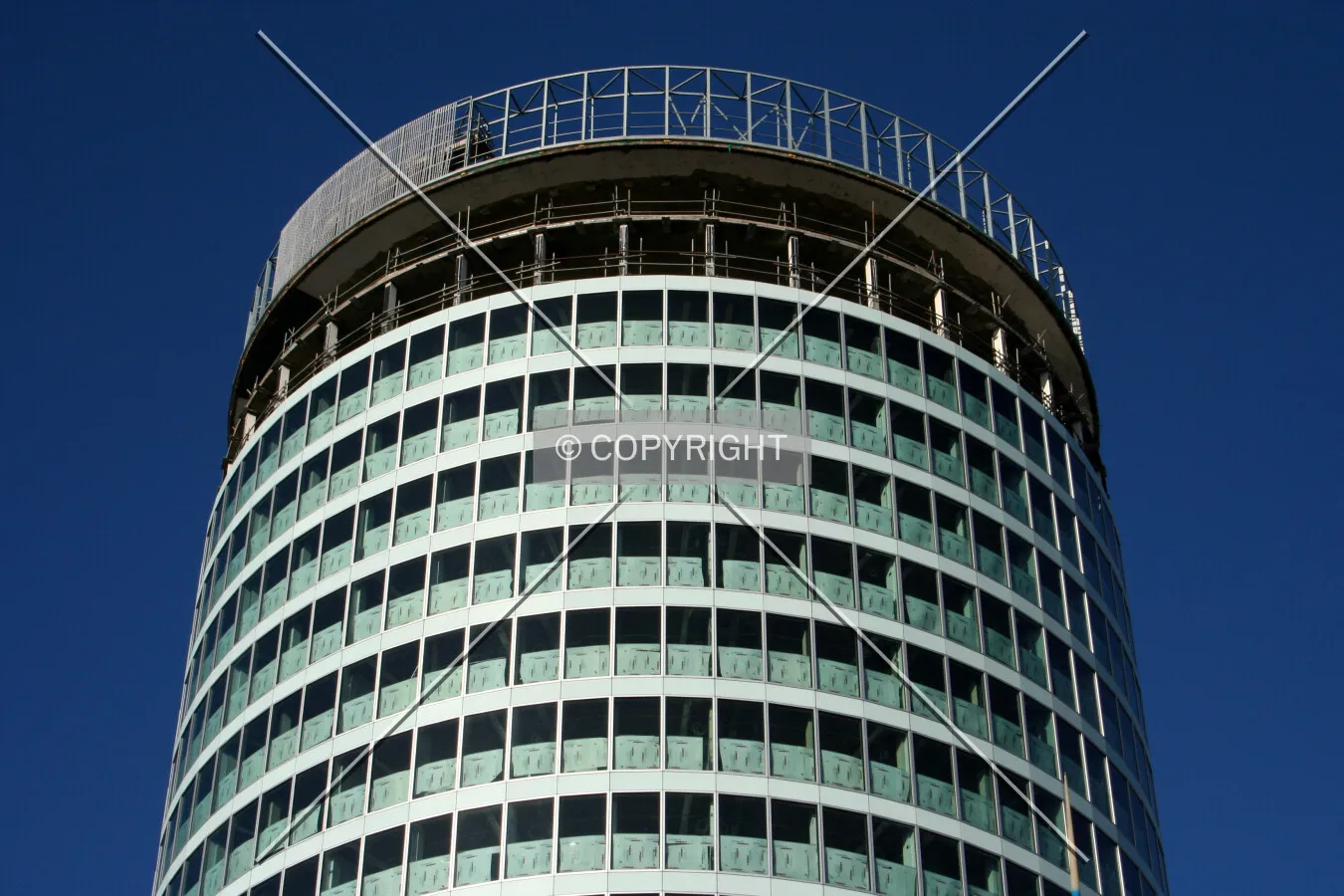 Looking up at the facade progress