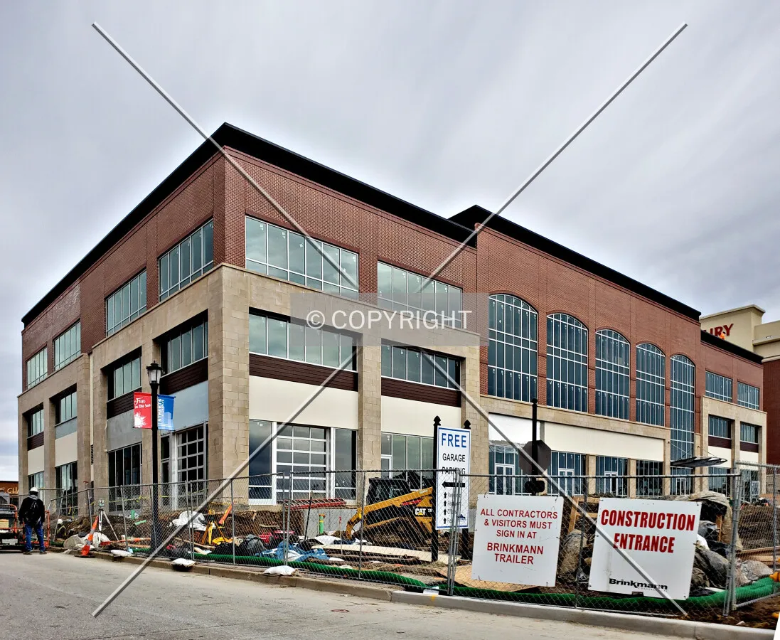View from the southeast during construction; February 14, 2019