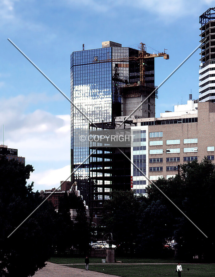 Vintage view from the south showing World Trade Center II under construction