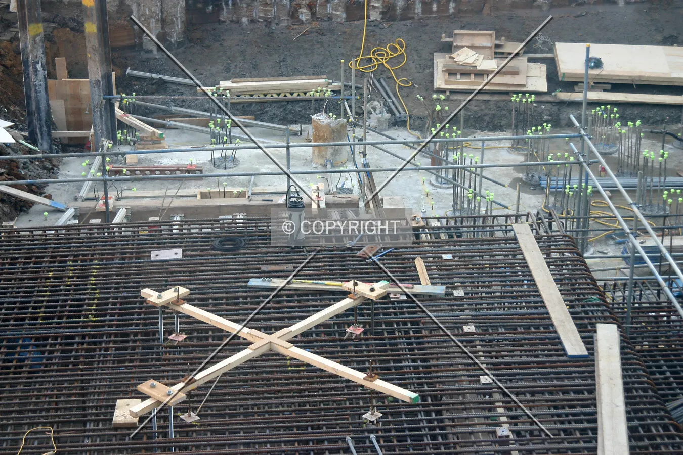 Looking down into the site from Longford Street