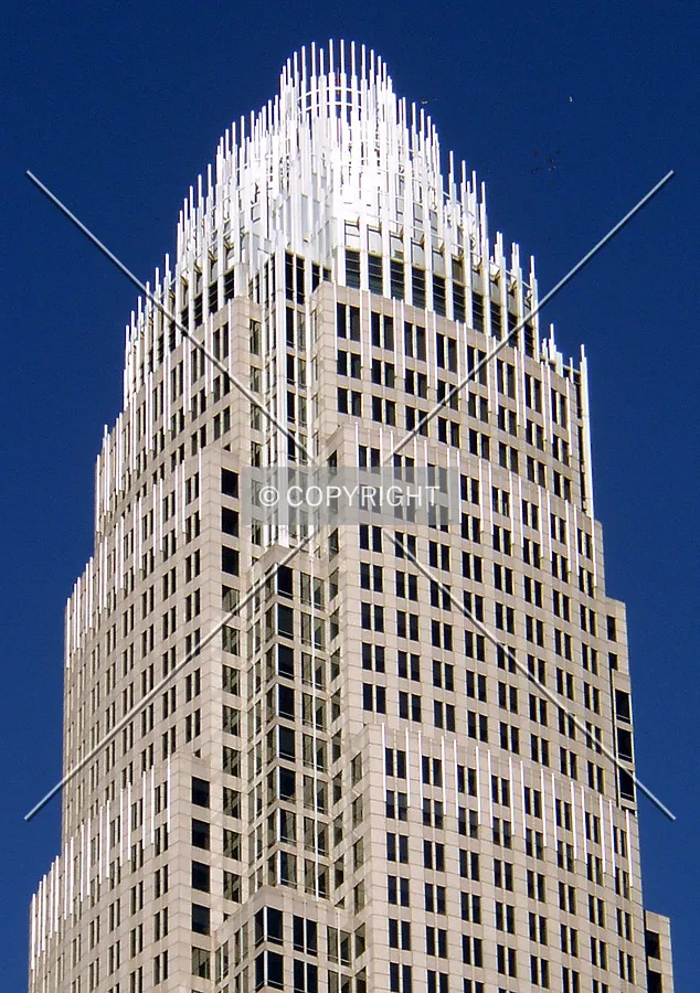 Tiered upper floors and crown as seen from the southeast