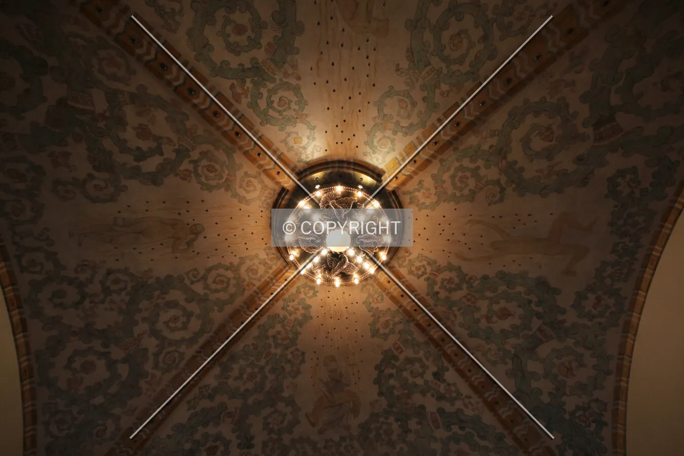Ceiling decorations in the entrance area