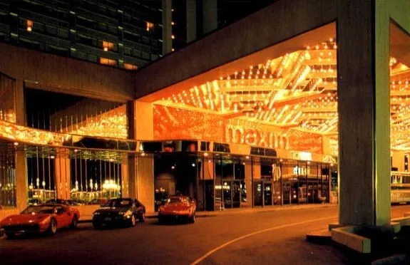 Vintage night view of the entrance