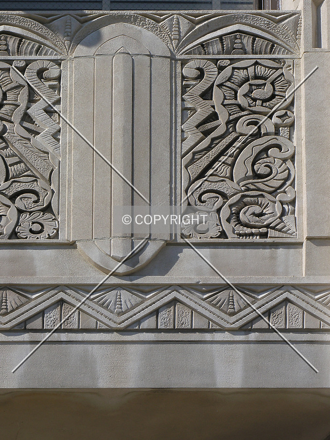 Facade detail view on the south side