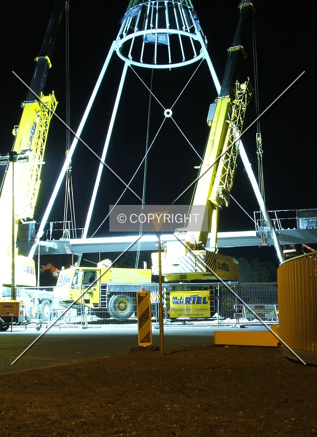 Bridge assembly by night
