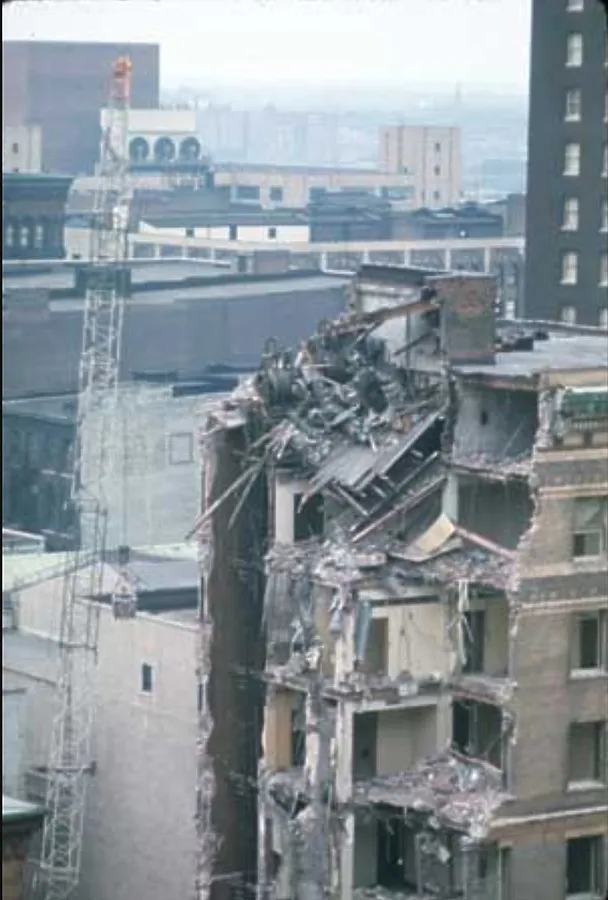 View during demolition; 1973