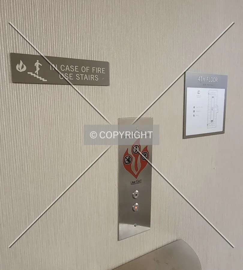 Fourth floor elevator buttons in Hyatt Place; July 3, 2021
