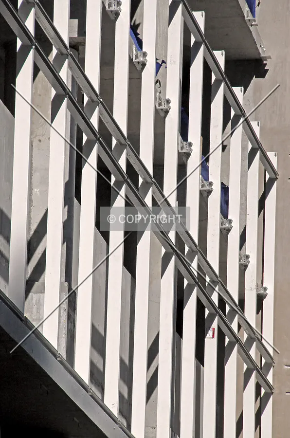 Stickwall framing for window glazing on the west wing