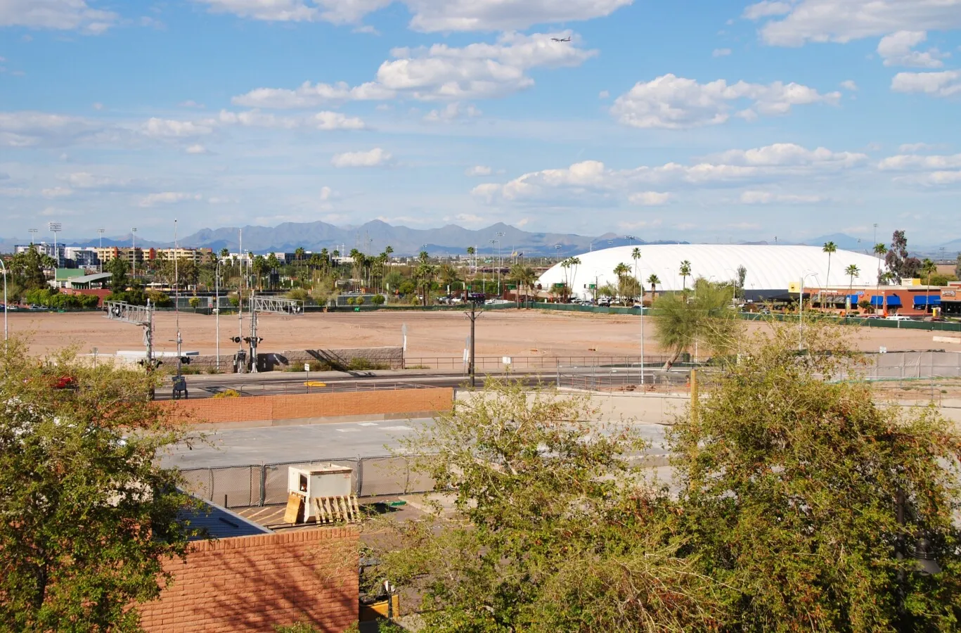 Looking northeast before construction began