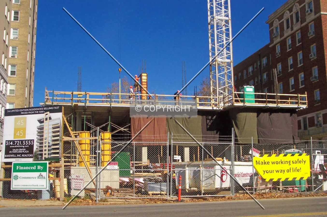 View from across Lindell Boulevard during construction; November 23, 2006