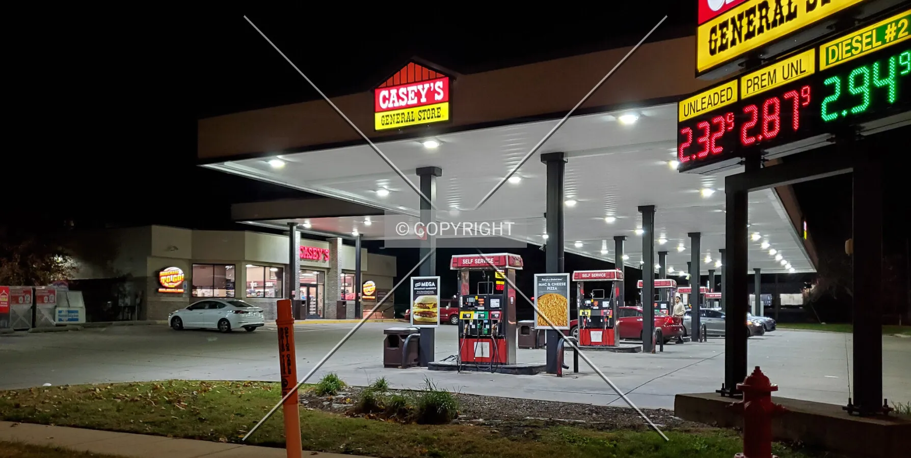 Northeast view at night; November 2, 2019