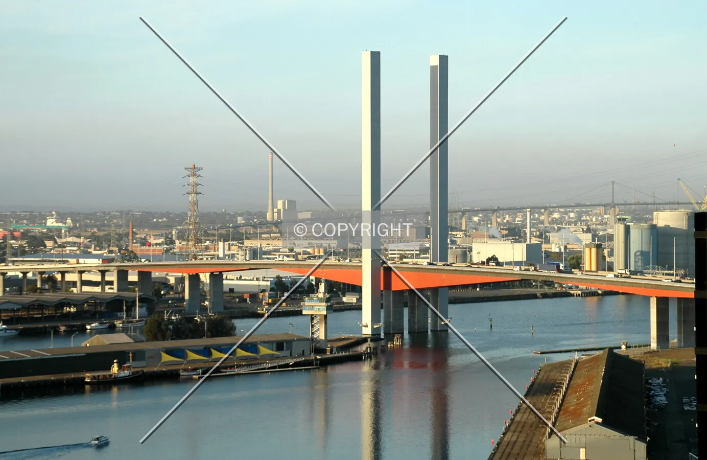 Elevated view from the northeast