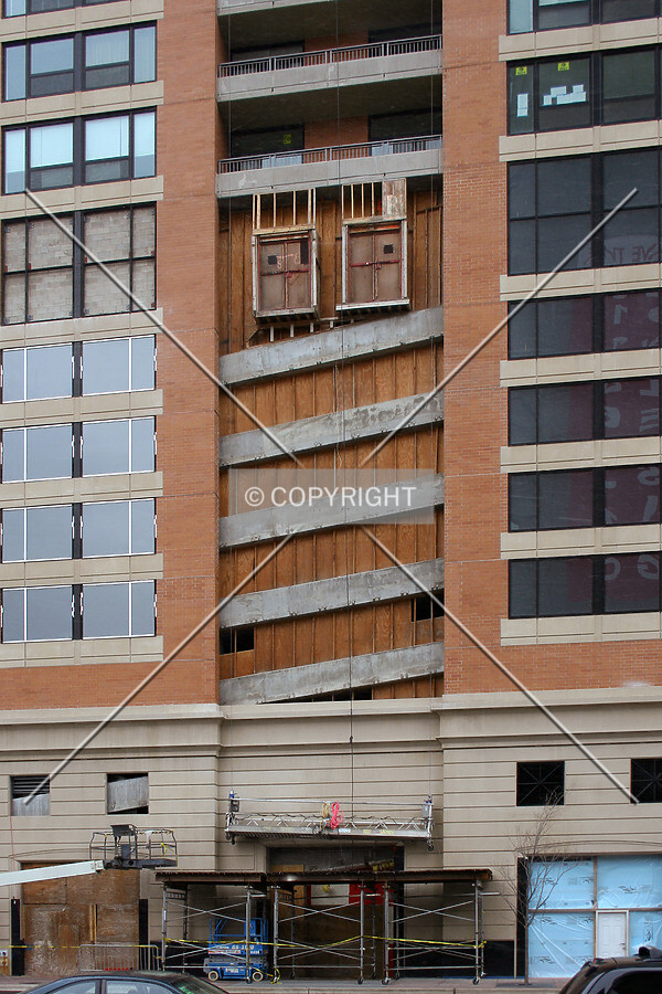 Section of the south side where the hoist has been removed