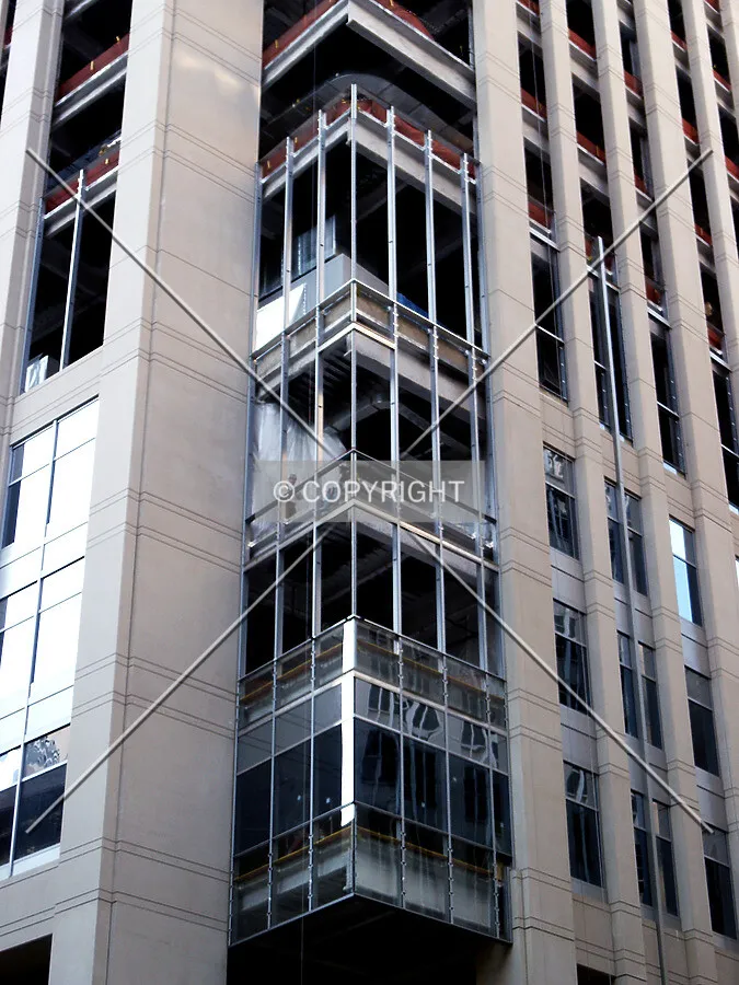 Curtain wall installation on the southeast corner