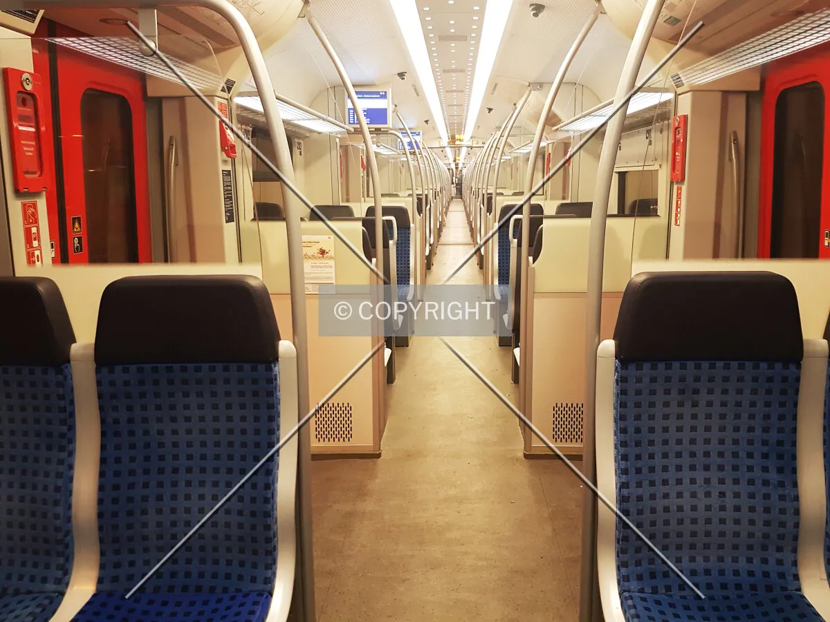 Inside a metro train in Frankfurt