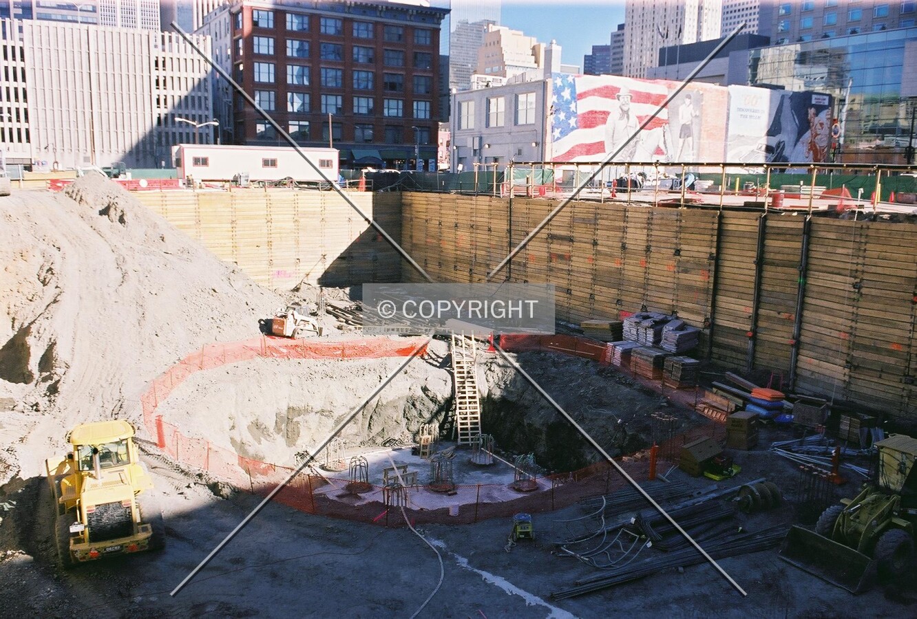 Looking northeast across the foundation pit