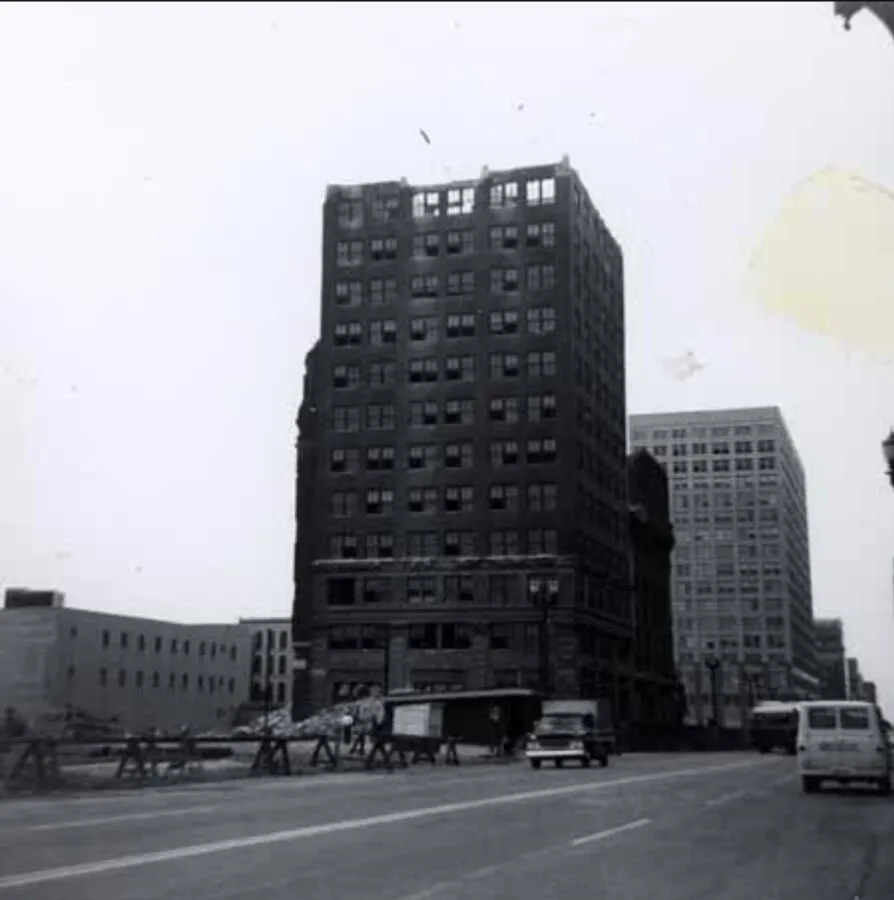 View during demolition; 1963