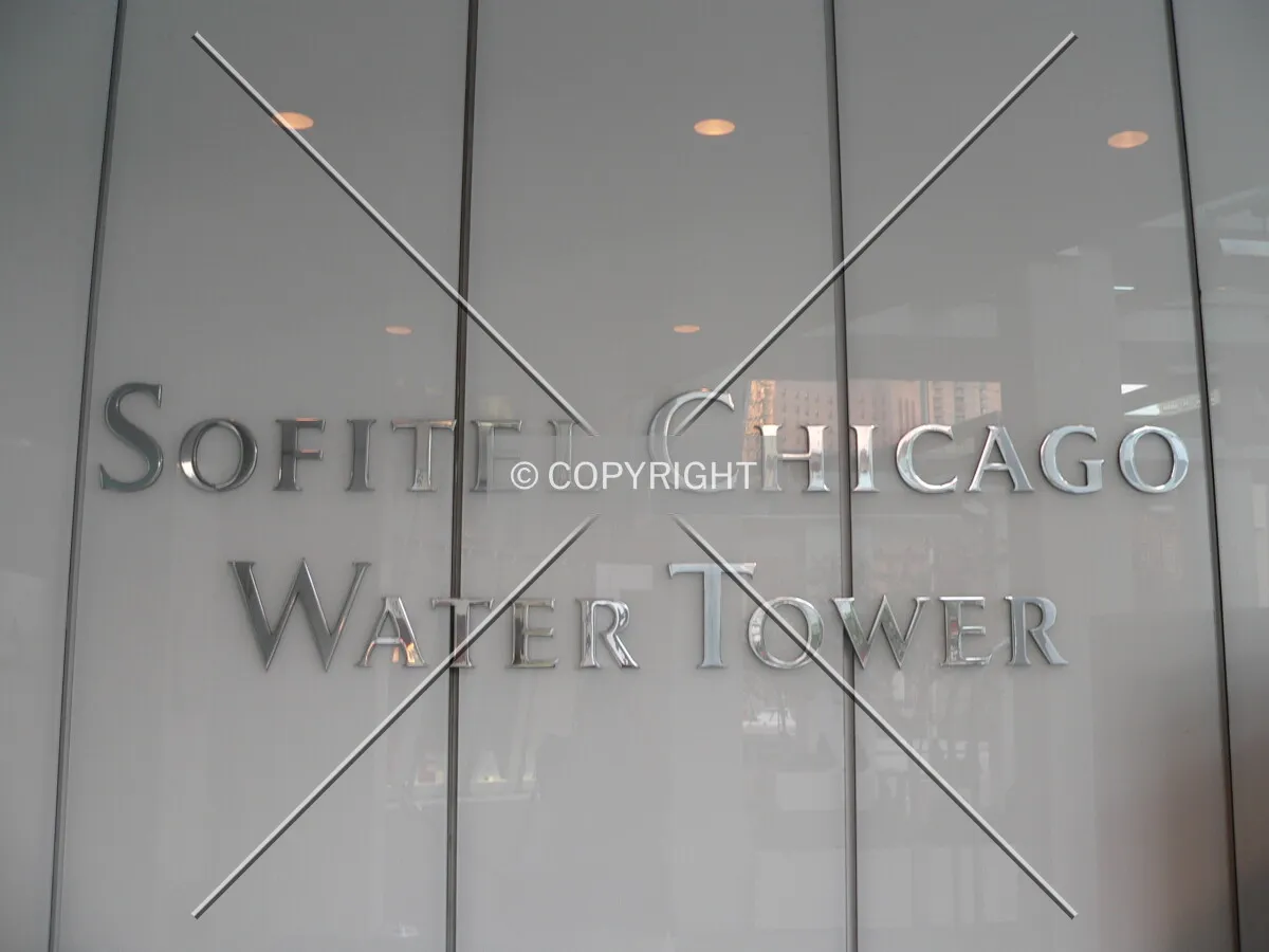 A sign outside of the lobby entrance