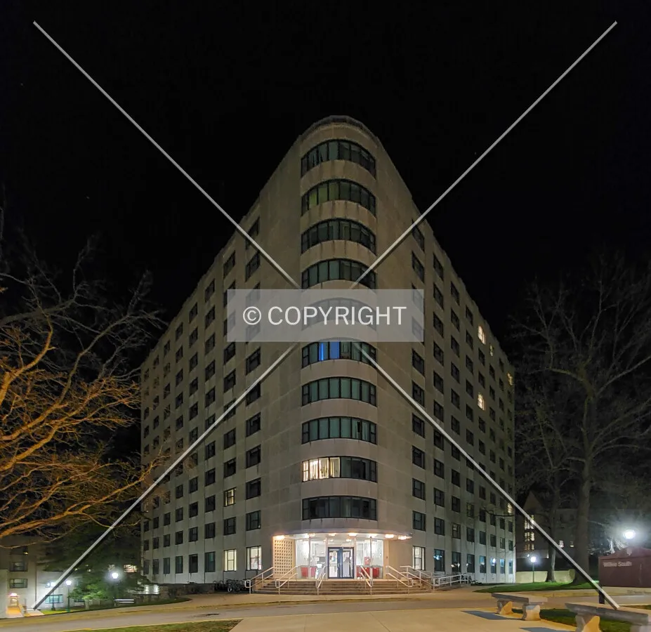 Night view from the west; March 29, 2020