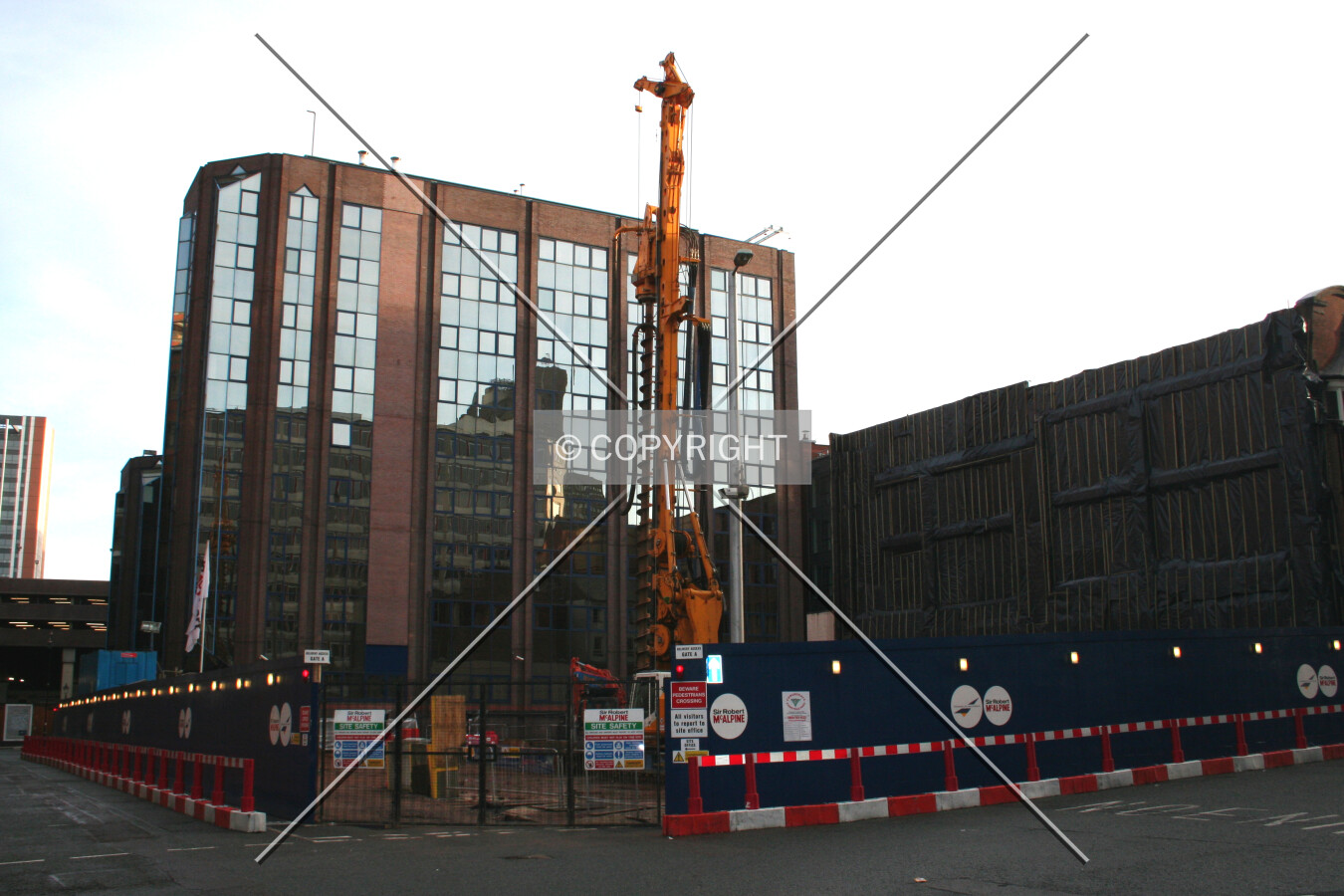 Overview of the construction site