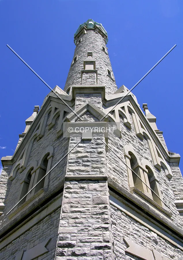 Looking up the southern corner
