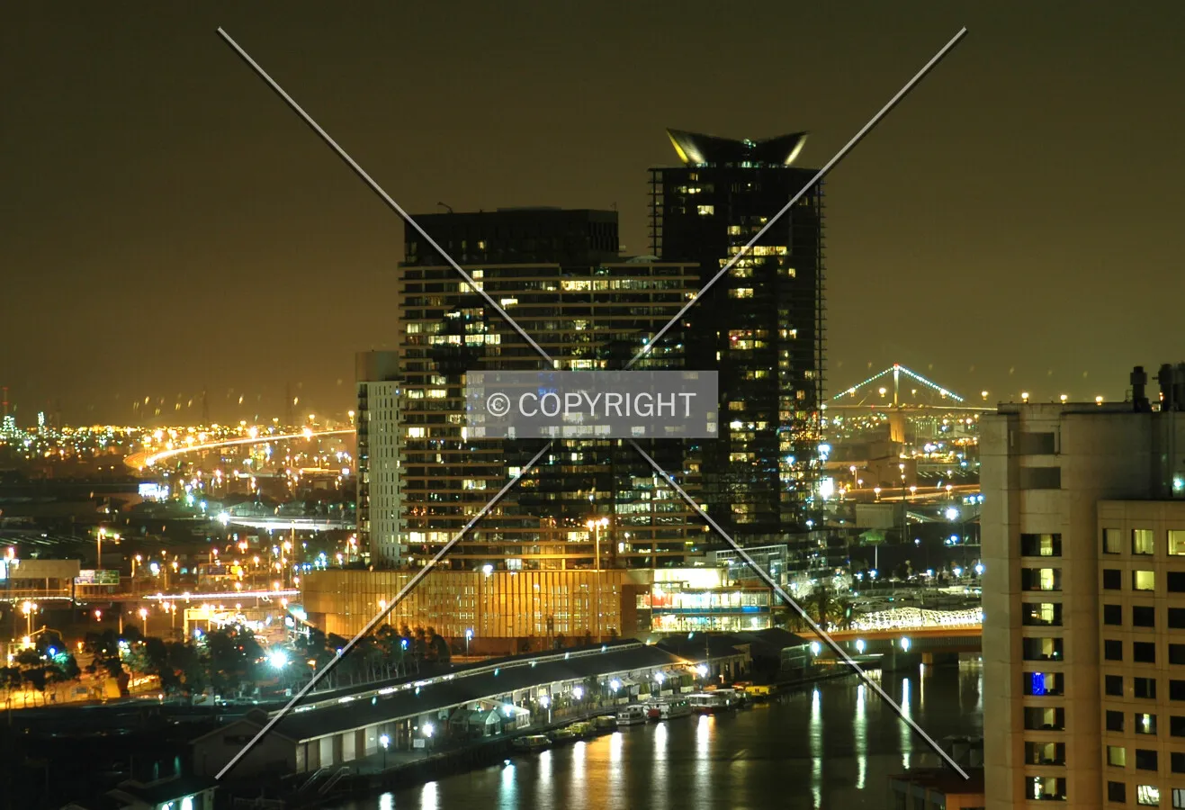 Night view from Crown Towers