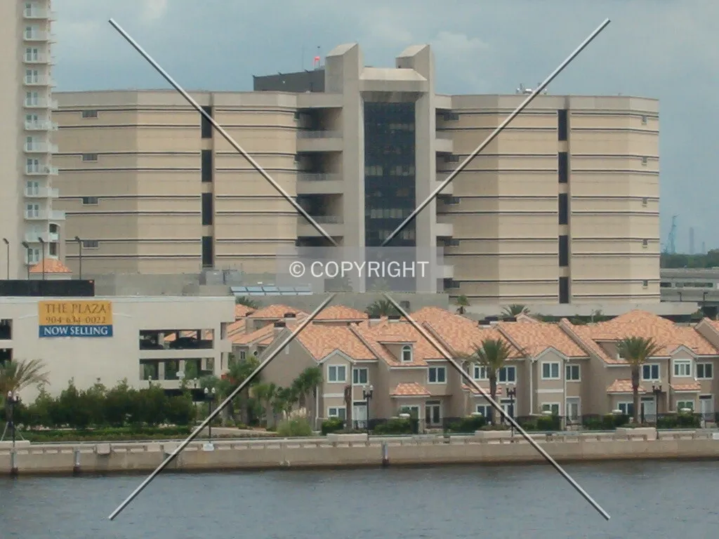 View from across the river looking north