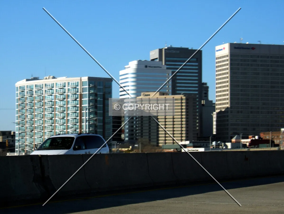 Downtown from the southeast on I-95
