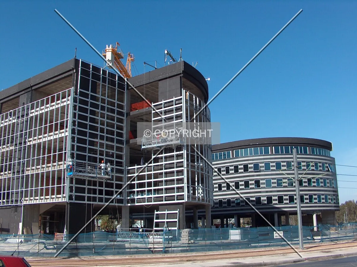 Street level view during construction