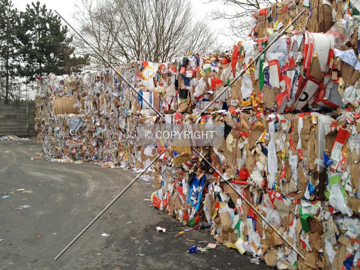 Space used to store paper for recycling