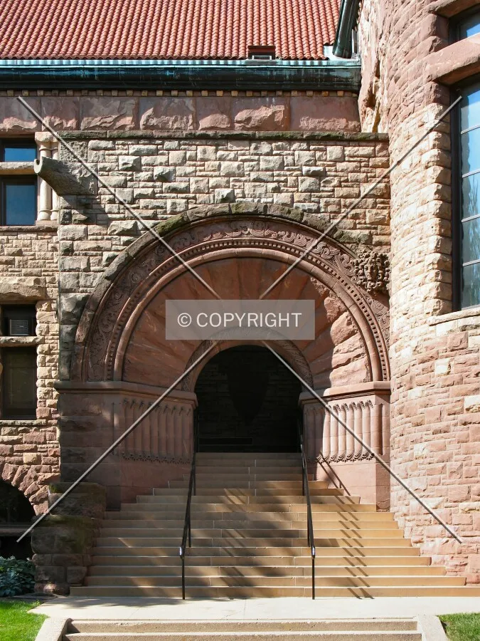 One of the cavernous entrances on the north side