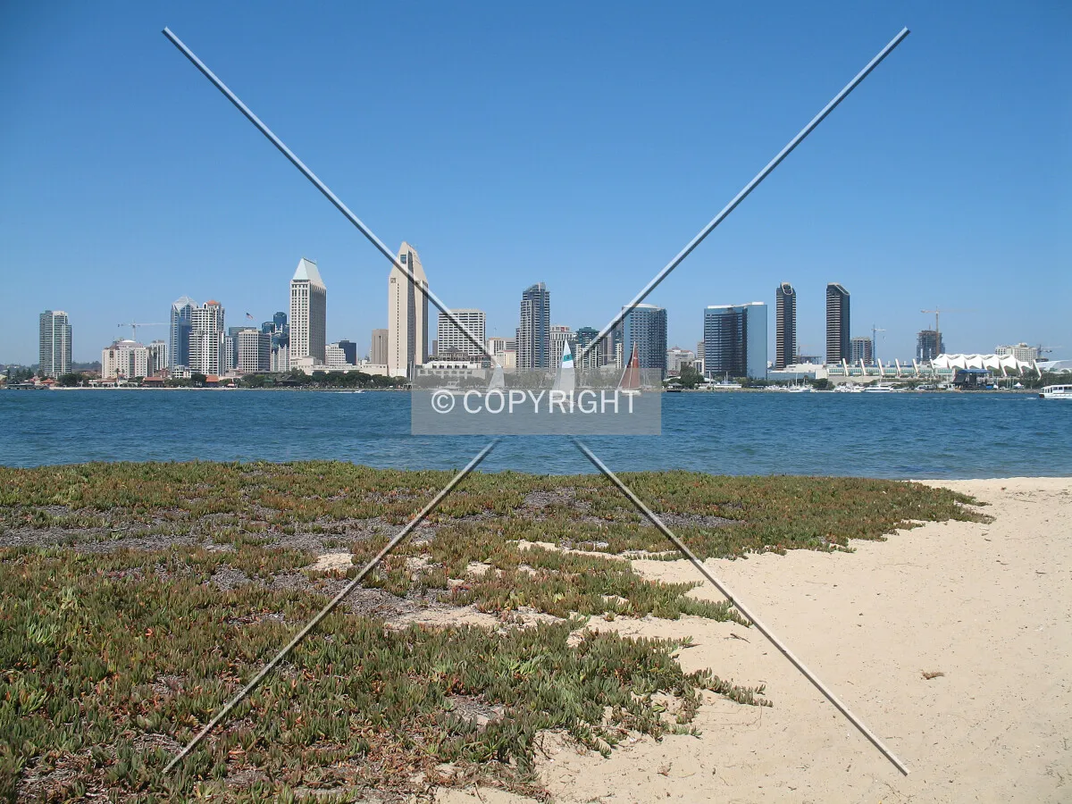 Skyline viewed from a Coronado beach