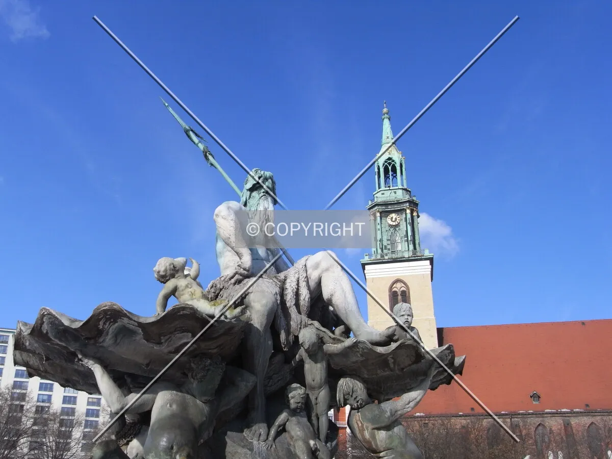 Neptunes fountain in front of Marienkirche in Berlin