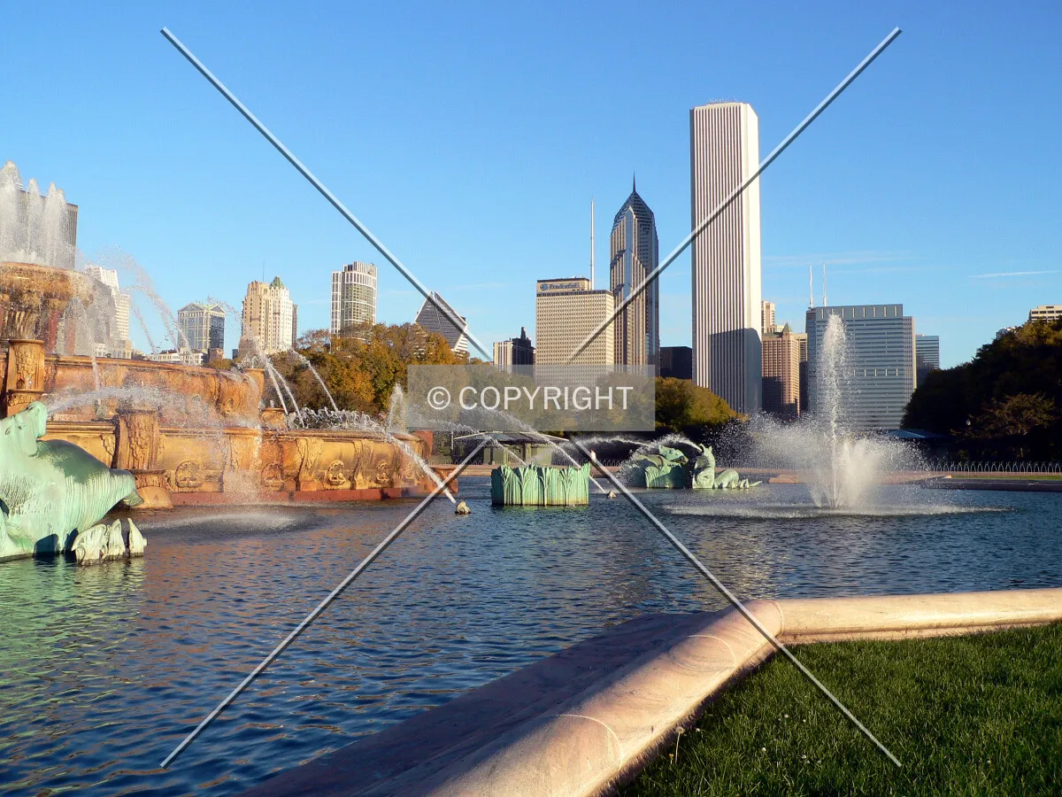 View to the northwest across the lower basin of the fountain