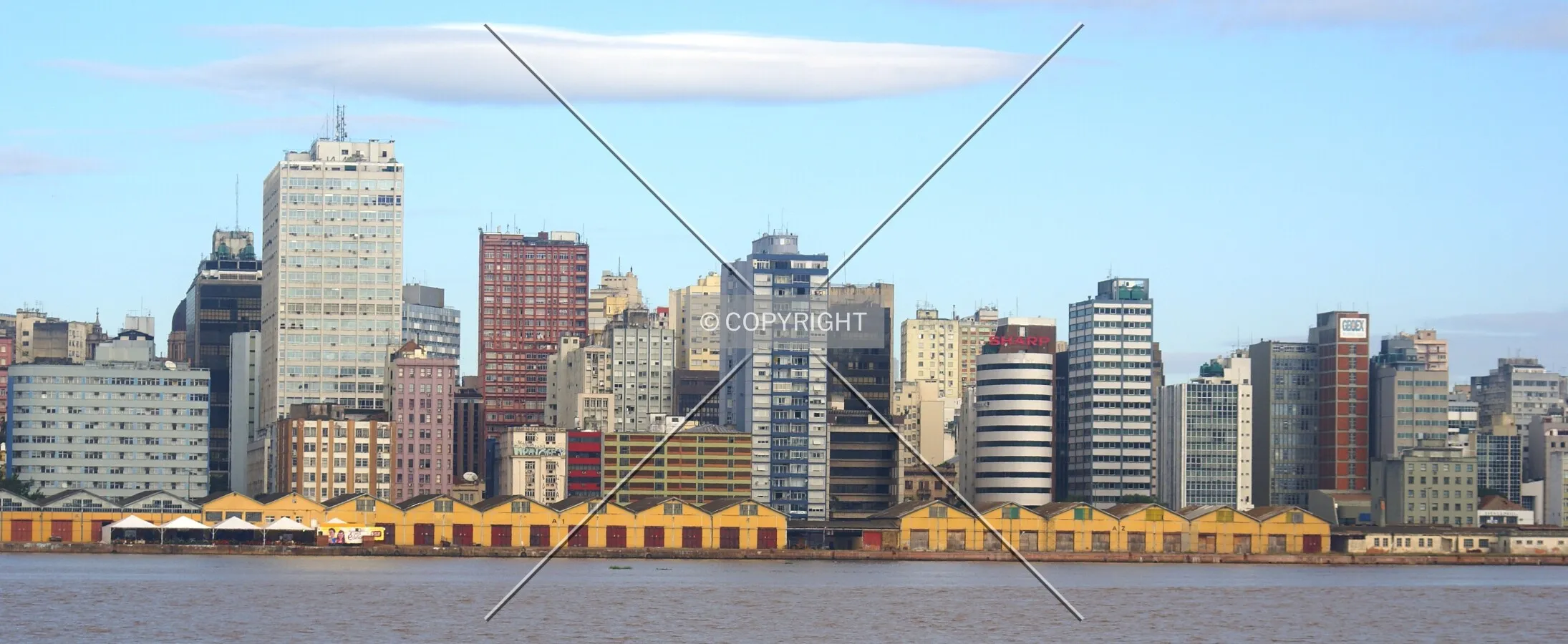 Downtown skyline seen from Lake Guaíba