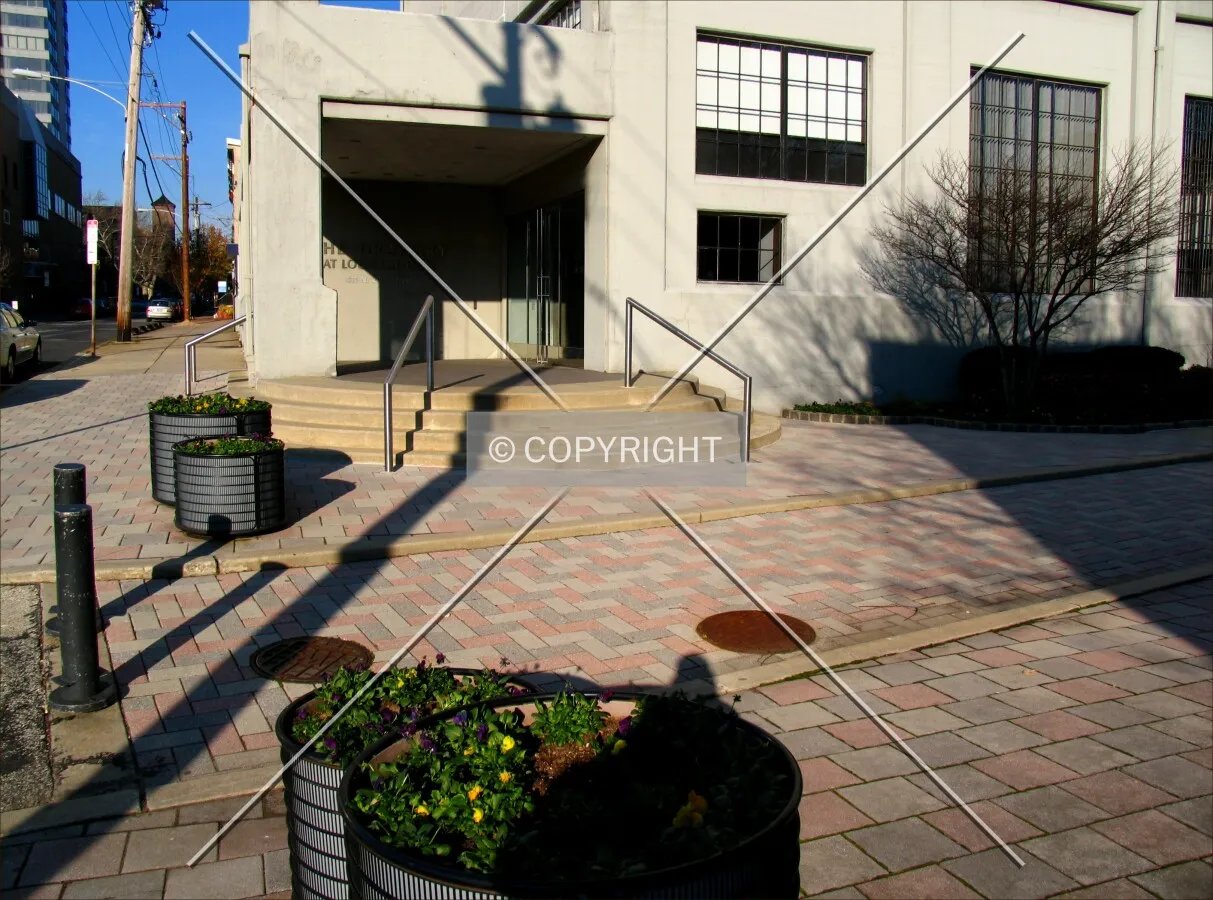 Entrance area on North 20th Street, from the south