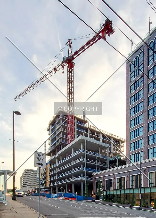 Southeast view during construction; July 3, 2020