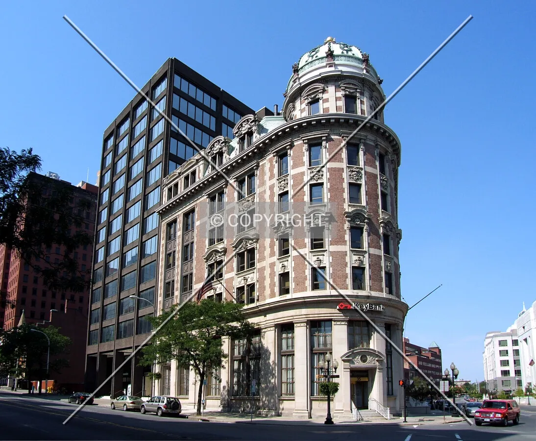 View from the south at State Street and Broadway