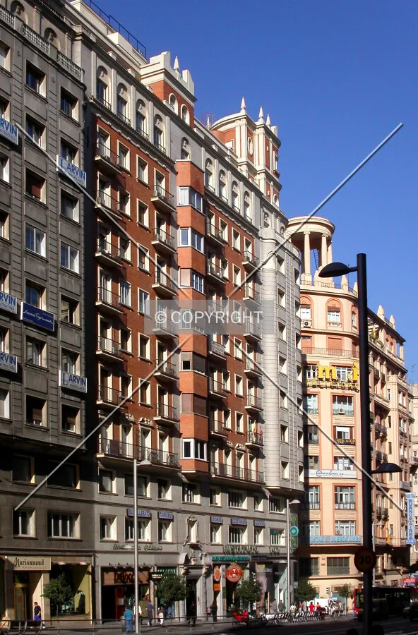 As seen from the eastern side of Gran Via