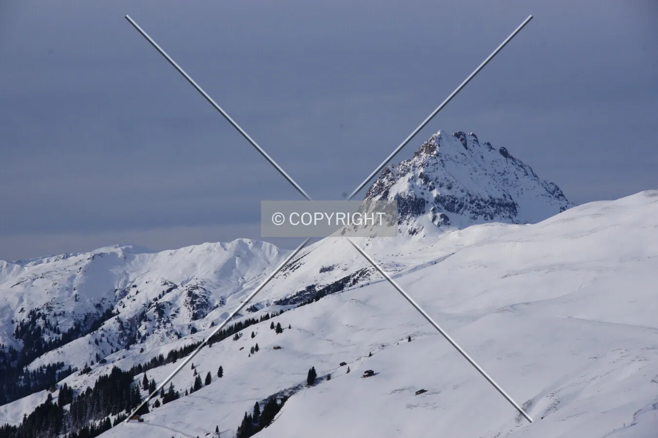Snow-covered mountains in the austrian Alps